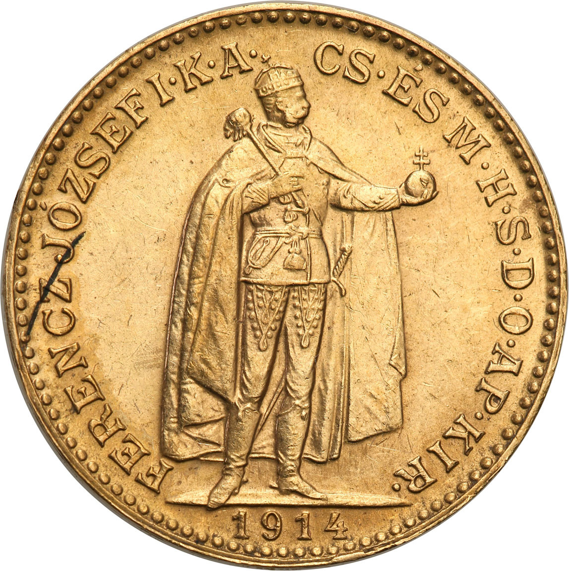 Węgry. Franciszek Józef I (1848-1916). 20 koron 1914 KB, Kremnica